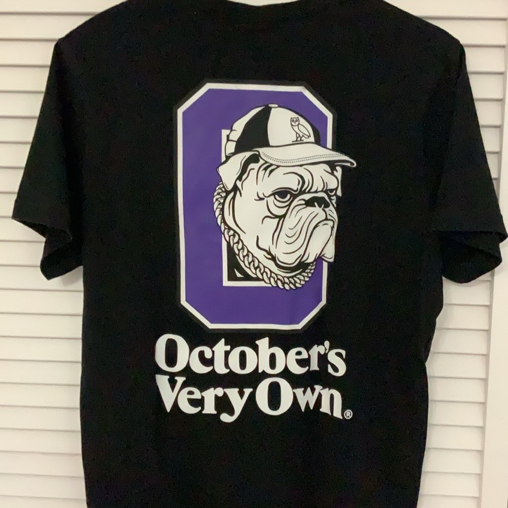 Black OVO Bulldog Graphic T-Shirt drake medium